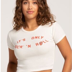 ROLLING STONES Only Rock Womens Baby Tee